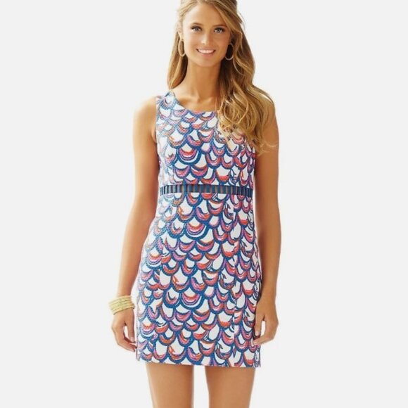 Lilly Pulitzer Iggy Shift Dress Gillty Mermaid Women's Size 8 - Picture 16 of 16